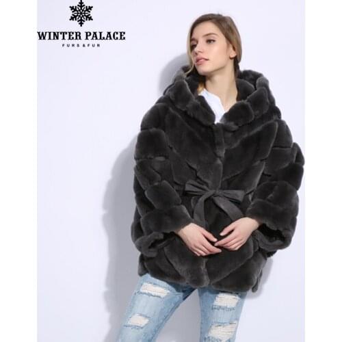 WINTER PALACE 2020 Winter fur coat bat Fashion new rabblt fur coat Casual rex rabblt fur coat Solid real rex rabblt fur coat