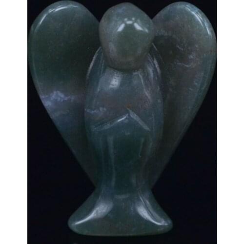 1.5 Inch Natural India Agate Gems Carving Angel Lucky Crafts Stone Figurine Chakra Healing Reiki Stone