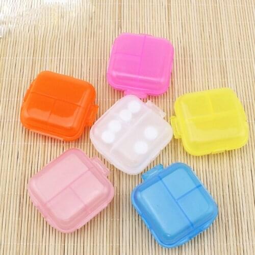 1 pcs Plastic double layer 6 grid small medicine box Six grid transparent medicine box Portable memo kit jewelry storage box