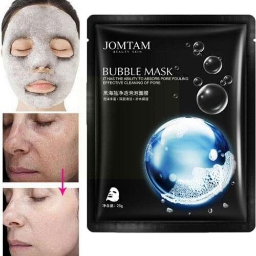 10Pcs Black Sea Salt Pure Moisturizing Bubble Facial Rejuvenation Control Cleansing Mask Mask Skin Deep Pore Foam Shrink Oi C2N9