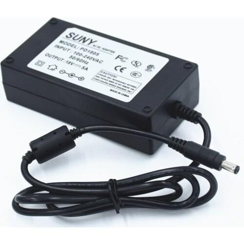 18V5A Switching Adapter DC Stabilized Voltage CE FCC Certification Energy Saving Lower Standby Power Consumption