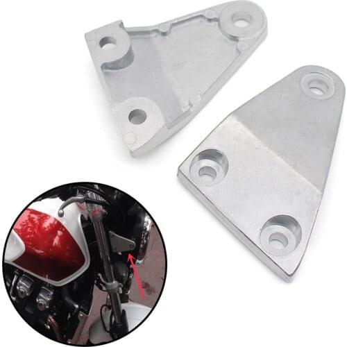 2Pcs Motorcycle Aluminum Headlight Mount Bracket Replacement for Honda CB1300/CB400 1992-1998 JADE250 Racer Silver