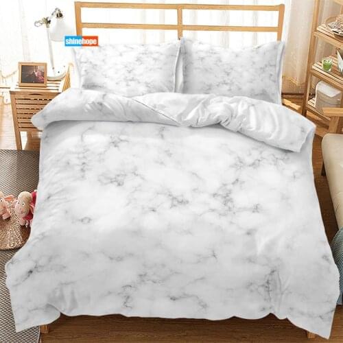 Marbling Pattern 3PCS Duvet Cover Satin Bedding Set Twin Size 180X220CM Bedspread Nordic Bed Cover