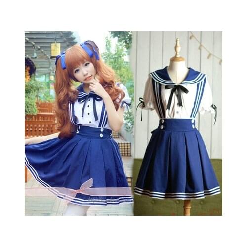 3 Colors Lolita Princess Wedding Dress Sailor Suits JK School Student Uniforms Apron Dress Maid Outfits Anime Cosplay Costume
