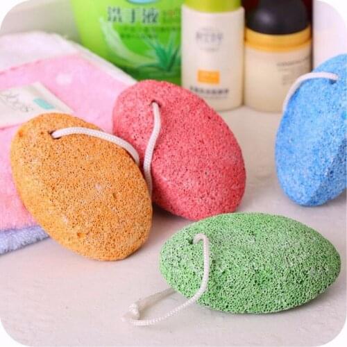 4Colors Natural In Random Unisex Cleaning Brush Foot Care Tool Double Sided Lava Stone Exfoliating Rubbing Foots