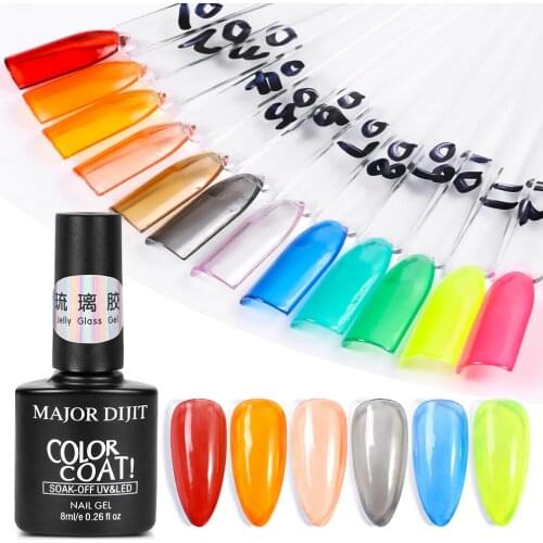 8ml Cand ColorJelly Glass Gel Soak off Nail Polish UV LED Gel Varnish Summer Translucent Color Nail Gel Nail Art