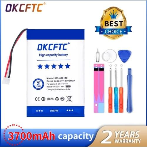 OKCFTC 3700mah 533-000132 for Logitech G533 G933 battery G533S G933S