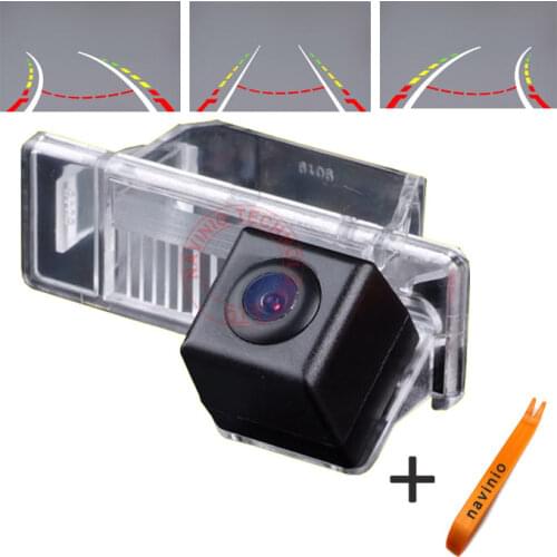 CCD car track camera reversing trajectory directive parking for Peugeot 307 Nissan Qashqai X-trail Citroen NTSC PAL ( Optional)