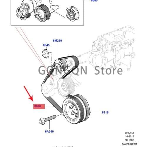 CAR belt 2017-2021lan dro ve rra nge rov erv el ar belt auxiliary drive engine belt air conditioning belt fan belt