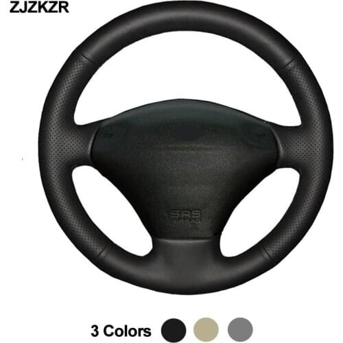 Black Beige Gray Car Auto Steering-Wheel Cover Wrap Hand Sewing Volant For Ford Fiesta 4 1996-2003 2004 2005 2006 Mk4 1996-2006