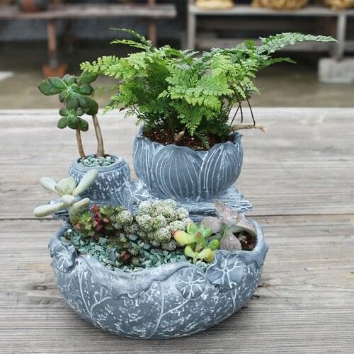 Planter Flowers Vase Container Home Desktop Table Centerpiece Ornament