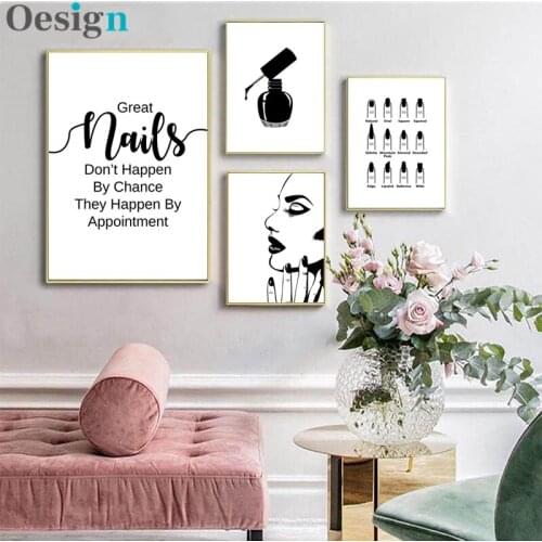 Nail Salon Decor Wall Art Prints Fashion Posters Nail Salon Quotes Canvas Painting Modern Trend Picture for Girl Room Decoration