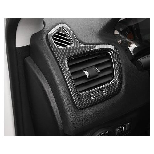 For Jeep Compass 2017 2018 2019 2020 car accessories ABS Carbon fibre Car left and right air outlet frame cover trim Car styling