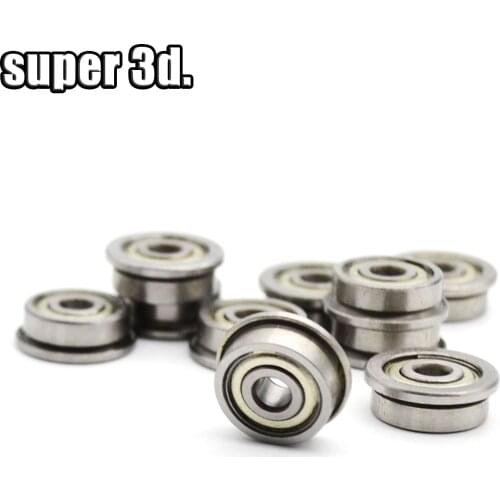 10pcs F623ZZ Flange bushing ball bearings F623ZZ 3*10*4 mm 3D Printer Deep Groove Pulley Wheel Aluminium Part