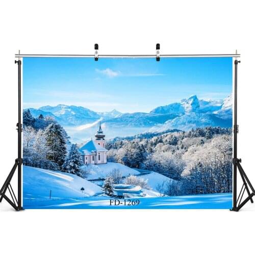 Snowy Mountain Woods Photography Backdrop for Photograph Accessories Child Vinyl Cloth Computer Printed Background Photo Studio