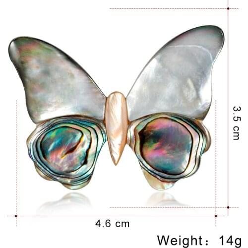 HOSENG Abalone Shell Butterfly Brooch Elegant Women Fashion Design Winter Coat Jewelry Pin HS_9357