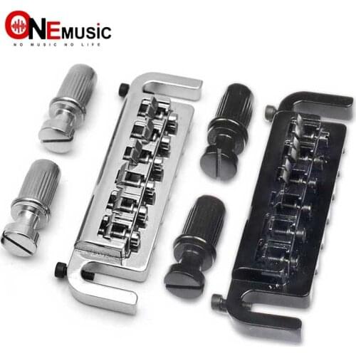 Intonatable Combo Guitar Bridge Tailpiece for Solid-body Electric Guitar Chrome/Black