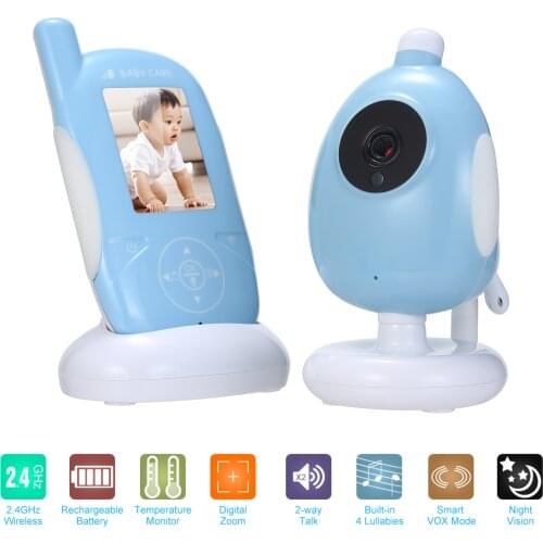 2.4in 2.4GHz Wireless Baby Monitor Camera support Auto Pair Plug and Play 2-way Talk IR Night View Home Surveillance Security