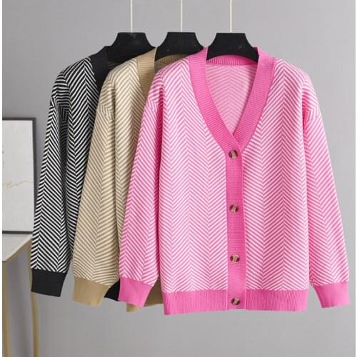 Soft Single Breasted V Neck Women Button Black Christmas Cardigan Sweater Autumn Knitted Loose Oversized Jumper Top Jacket Coat