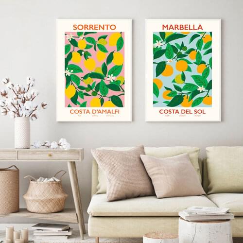 Lemon Orange Prints Poster Canvas Painting Fruit Orange Wall Picture for Living Room Nordic Decoration Home Art Print