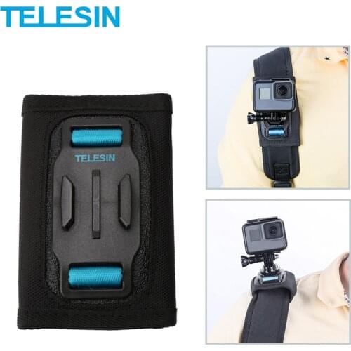TELESIN Backpack Strap Bracket Mount for GoPro Hero 9 8 7 6 5 4 3 for SJCAM EKEN DJI Osmo Action Camera Sports Accessories