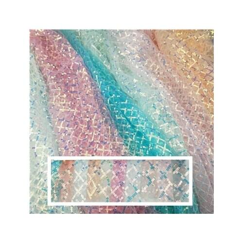 Small lattice sequin mesh gauze stage performance costume head jewelry wedding decoration shooting background bright fabric