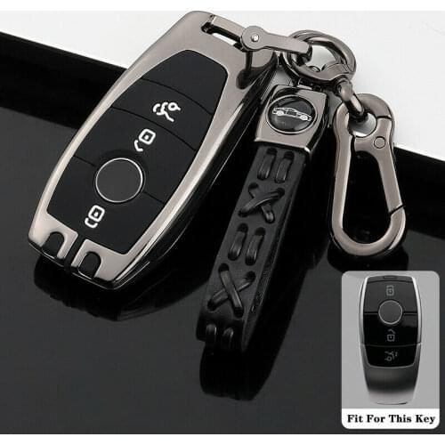 Zinc Alloy Metal Car Key Fob Case Cover Holder For Mercedes Benz E200 C200L C260L A200L GLC Keyless Remote Fob Shell Holder Bag