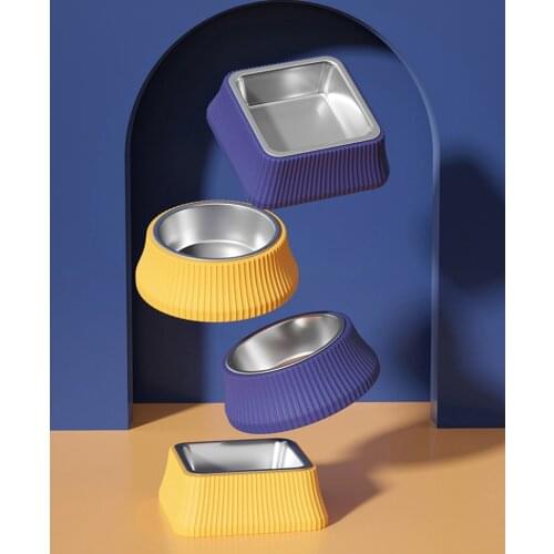 Pet Feeder Bowl Roman Column Stainless Steel Pet Bowls Anti-tipping Separable Dog Cat Bowl Large Capacity Pet Feeder Container