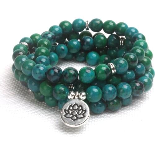 Men Yoga Healing Bracelet Or Necklace 108 Phoenix Ame-thyst Stone Bracelet Lotus Buddha Pendant Wrap Elastic Bracelet