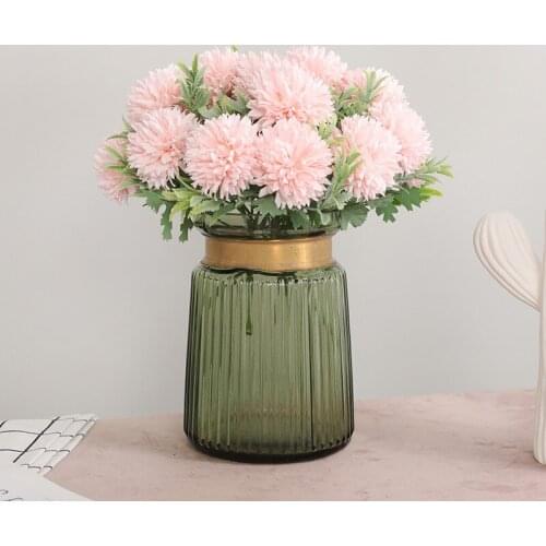 Home Desktop Fake Flower Display Artificial Bouquet Wedding Road Guide Arrangement Simulation 5 Dandelion Ball Chrysanthemum