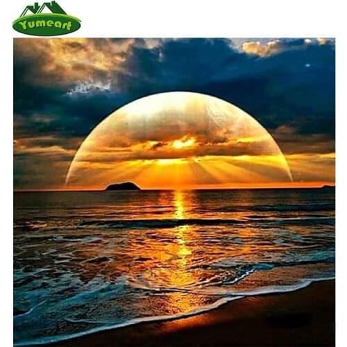 NEW 30*30CM Full Square Diamond 5D DIY Diamond Painting "Sunset" Embroidery Cross Stitch Rhinestone Mosaic Painting Decor