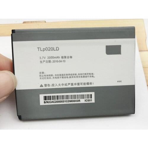 New Original 2000mAh TLp020LD Battery For TCL P306C P306W P308L P318L P307L P586L P589L P606L for Wexler zen 4.5" Batteria