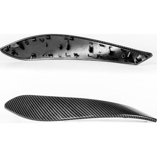 Panel 4 PCS Car Inner Door Panel Handle Pull Trim Cover Bracket Carbon Fiber Silver For BMW 4 Series 3 Series 3GT Asseccories