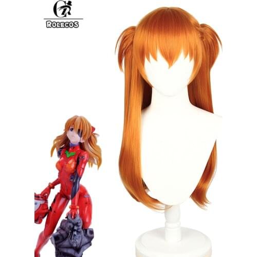 ROLECOS Asuka Langley Soryu Cosplay Wig Anime EVA Asuka Langley Soryu Cosplay Wig Women Headwear Synthetic Hair Heat Resistant