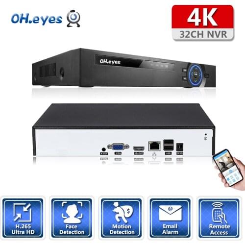 OH.eyes 16CH 4K 32CH 5MP H.265 NVR Network Video Recorder 2 HDD 24/7 Recording Onvif 2.6 P2P For IP Camera Security System