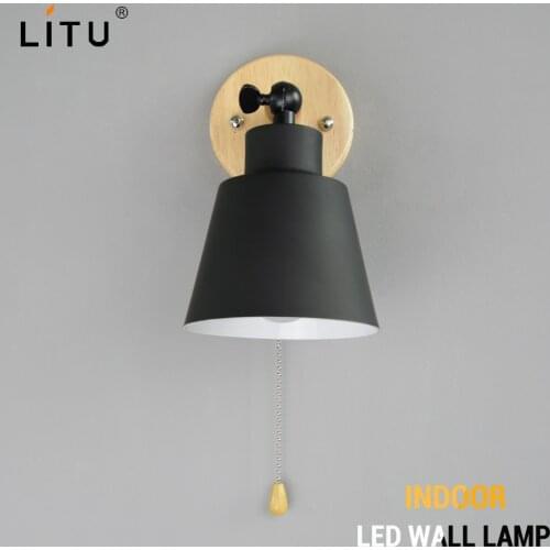 Led indoor wall lamps stair wall light fixture nordic macaron wall sconce wihte black gray wall lamp for home modern wall light