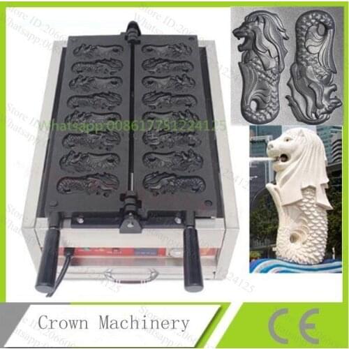 Singapore Landmark Merlion Shape Electric Waffle Maker Machine; Lion Shape Waffle Oven Iron Baker