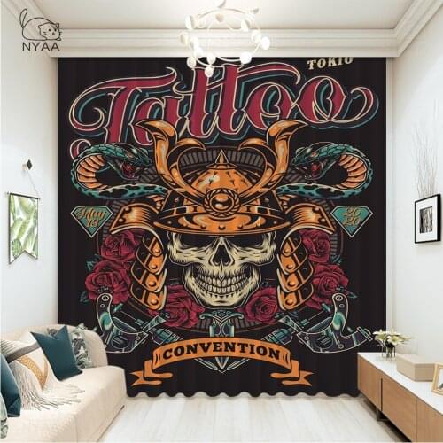 Tattoos Temporales Accesorios Curtain Youth Bedroom Modern Living Room Curtains ChildrenS Curtains For Window Micro Shading