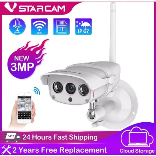 Vstarcam 3MP Wifi IP Camera Wireless Waterproof Outdoor Camera Wireless IR-Cut Home IP Security Surveillance Camera 2 Way Audio