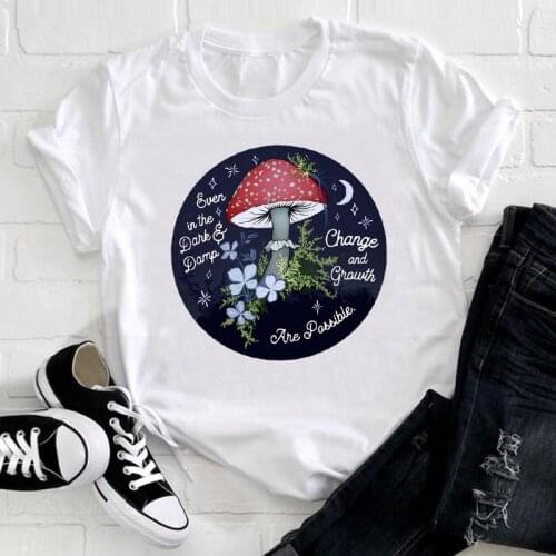 Women 2021 Beautiful Night Printing Cute 90s Spring Fashion Lady Clothes Print Tshirt Female Tee Top Ladies Graphic T-shirt