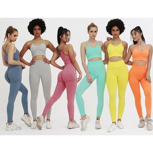 2021 New Sportswear Exercise Underwaist Pants Suspender Casual Suits Multi-Color Exercise Fitness for Young Girl&Women Yoga Sets
