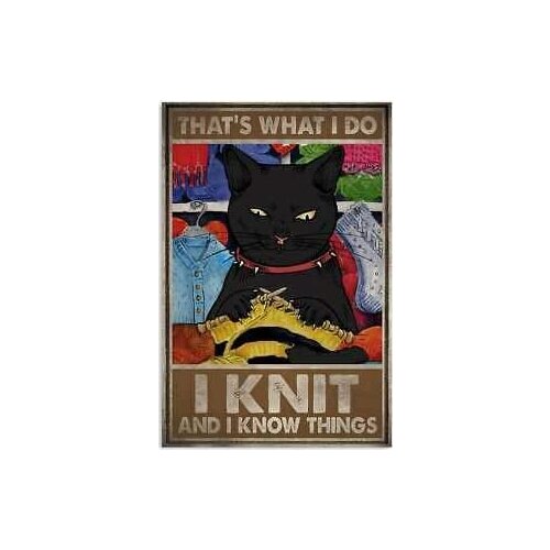 ZMKDLL Fox Lover I Drink Coffee and I Know Things Retro Metal Tin Sign Vintage Sign for Home Coffee Wall Decor 8x12 Inch