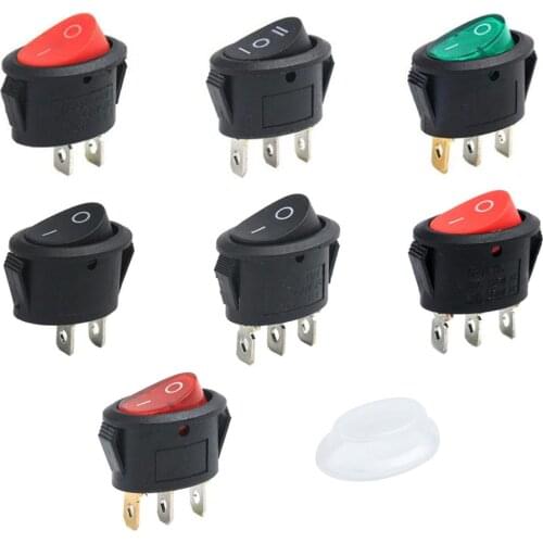 100 PCS Elliptical Ship type switch with lamp 3 Pin/2 Pin KCD1-115 Second and Third Gear Rocker Switch with Light