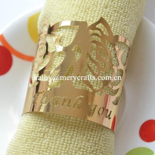 2016 multicolor personalized napkin rings paper wedding party accessories,thank you decoration
