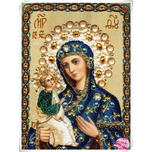 2019 hot sale 5d diamond mosaic rhinestone crystal 5d diy Diamond painting cross stitch Mary icon set diamond embroidery gift