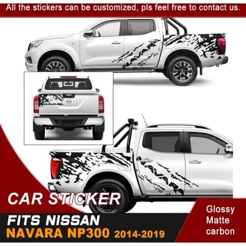 3 Pcs mudslinger side door tail door stripe graphic Vinyl car sticker fit for NISSAN NAVARA NP300 2014-2019
