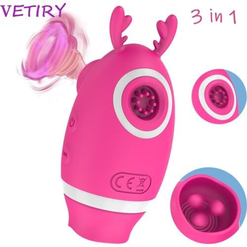 3 In 1 Oral Sucker Nipple Massager Sucking Vibrator Clitoris Stimulator Vibrators For Women Couples Female Masturbation Sex Toys