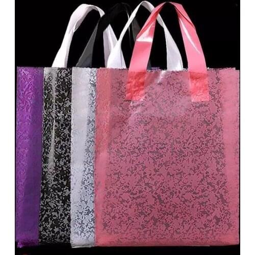 30x38cm with 8cm Small large white/pink/black lace plastic cosmetic bag,plastic gift bags with handle