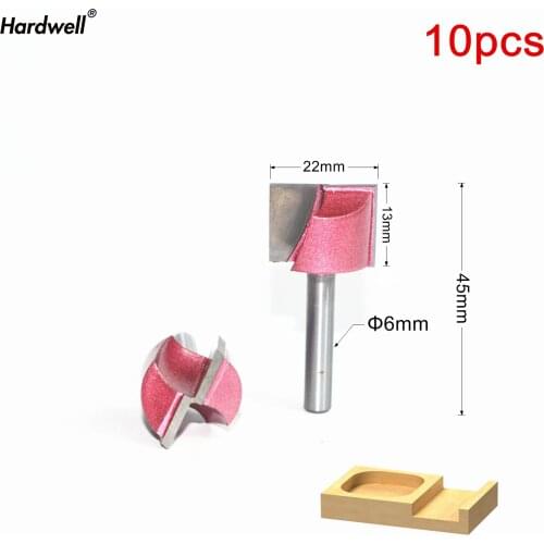 6mm*22mm,10pcs,Free shipping CNC Engraving Woodworking Milling Cutter,Tungsten Solid carbide End Mill,Cleaning Bottom Router Bit
