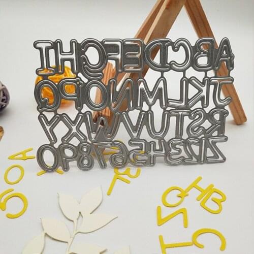 English Alphanumeric Number Carbon Steel Cutting Dies DIY Scrapbooking Photo Album Embossing Paper Cards Making Stencil